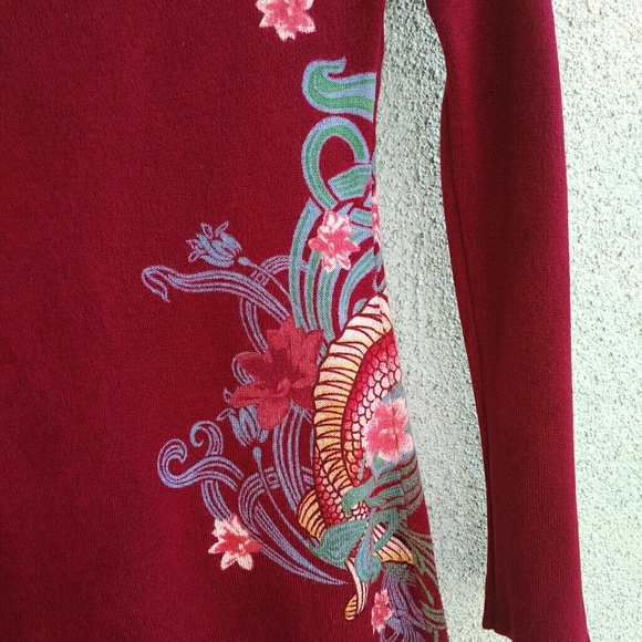 Red Koi Pattern Sweater - Picture 4 of 6